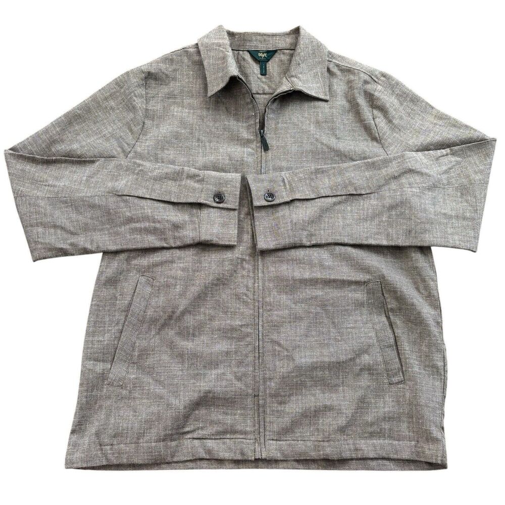 Revolve Soft Cloth Men’s Size L Brown Cotton Zip Bomber Jacket